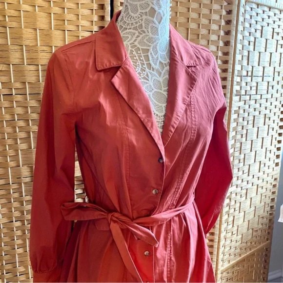 NWOT Anthropologie Amadi Rafia Mini Shirtdress in Burnt Orange, Size XS, - Picture 3 of 7